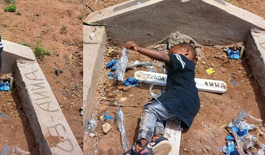 Child Sleeping on Mother’s Grave