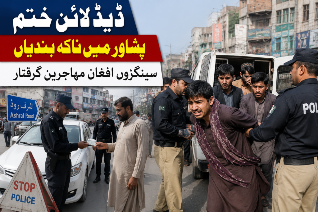 ڈیڈ لائن ختم، پشاور میں ناکہ بندیاں، سینکڑوں افغان مہاجرین گرفتار