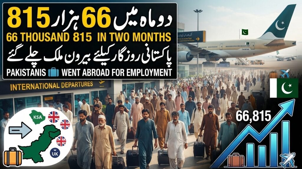 دو ماہ میں 66ہزار 815پاکستانی روزگارکیلئے بیرون ملک چلے گئے